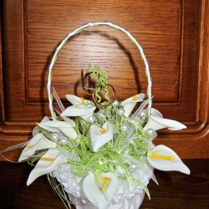 Ring Bearer Wedding Basket "white..