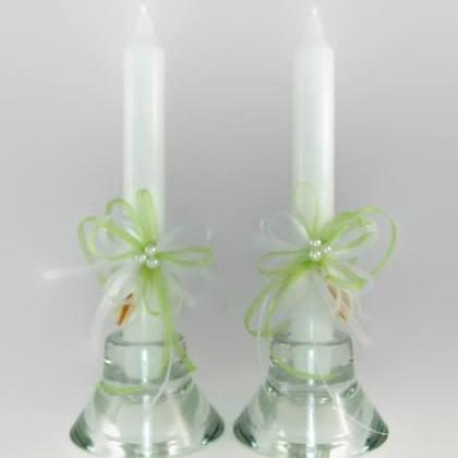 Handmade Wedding Unity Candles With Callas, Pillar..