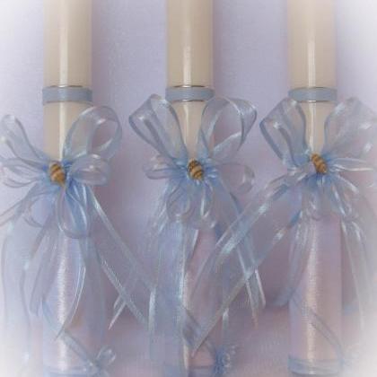 Three Candles For Baptism (christening) - Silk..