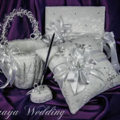 Wedding Set, Guest Book, Flower Girl Basket, Ring..