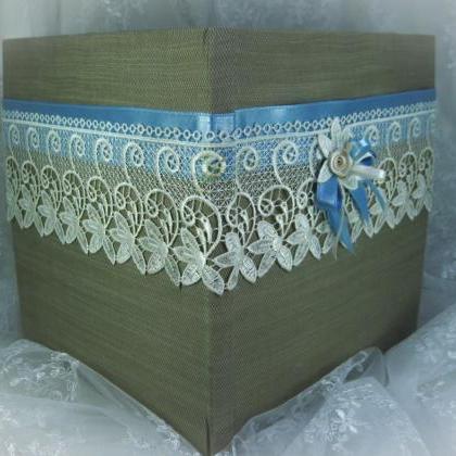 Rustic Wedding Guest Book, Flax, Ivory Lace,..