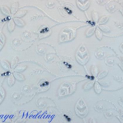 Lace Wedding Guest Book And Pen In White Silk,..
