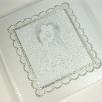 Wedding Guest Book With Vintage Lace, Personalized..