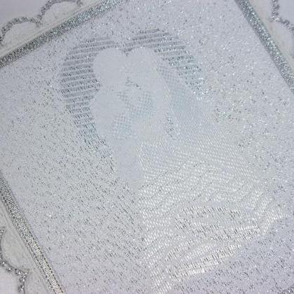 Wedding Guest Book With Vintage Lace, Personalized..