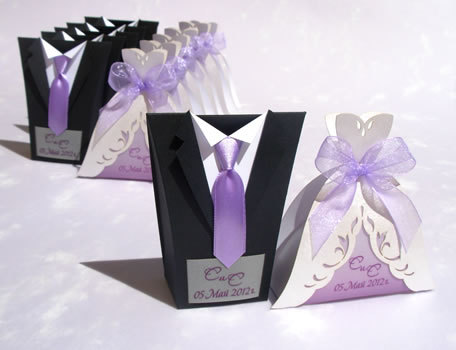 Bridal Wedding Favors Candy Boxes, Tuxedo Candy Box, Wedding Dress Candy Box, Bridal Gown Candy Box, Handmade Candy Box
