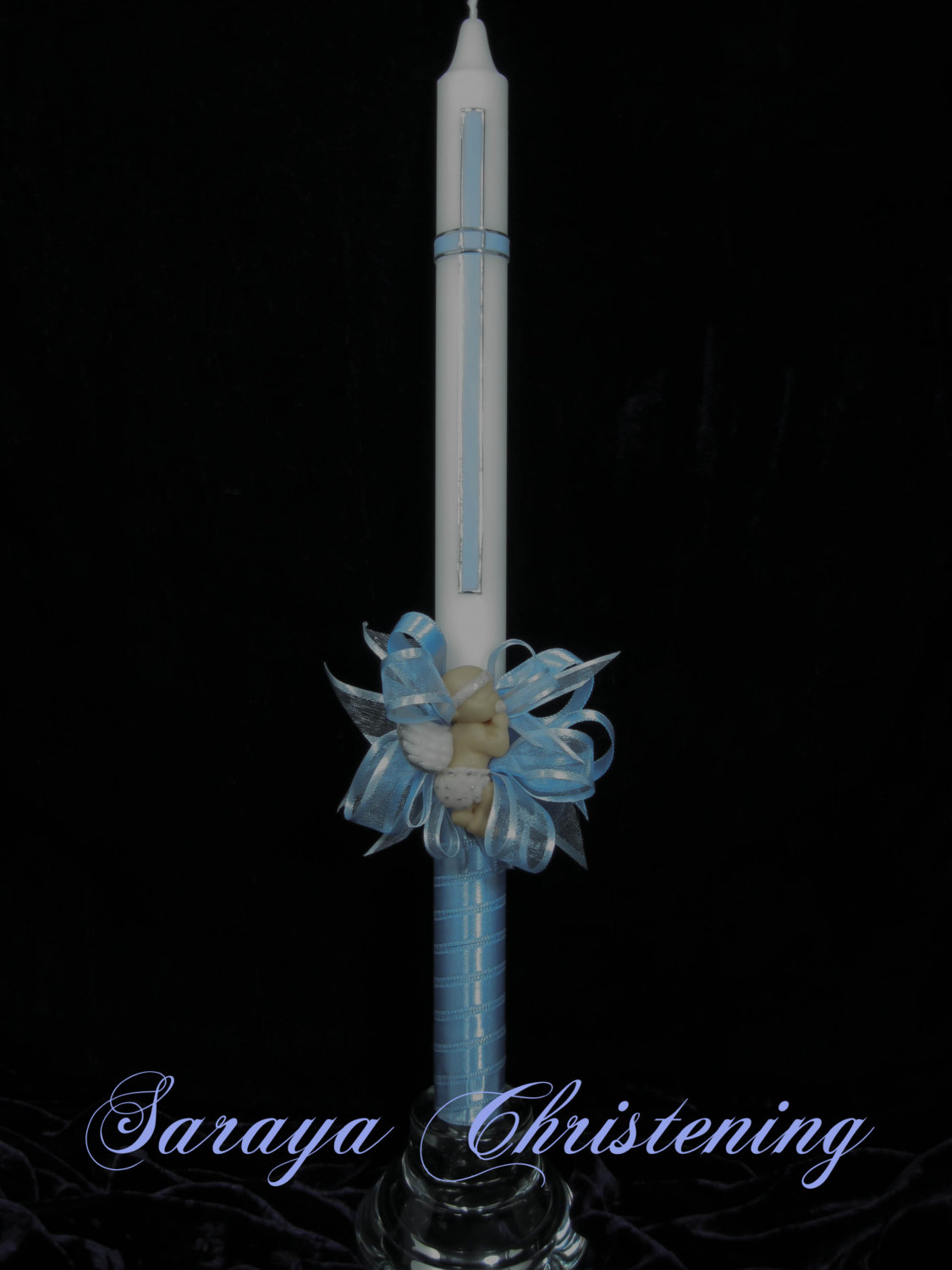 Christening Baptism Candle, Greek Easter Candle,lampada, Candle First Holy Communion, Candle For Boy Baptism (christening)