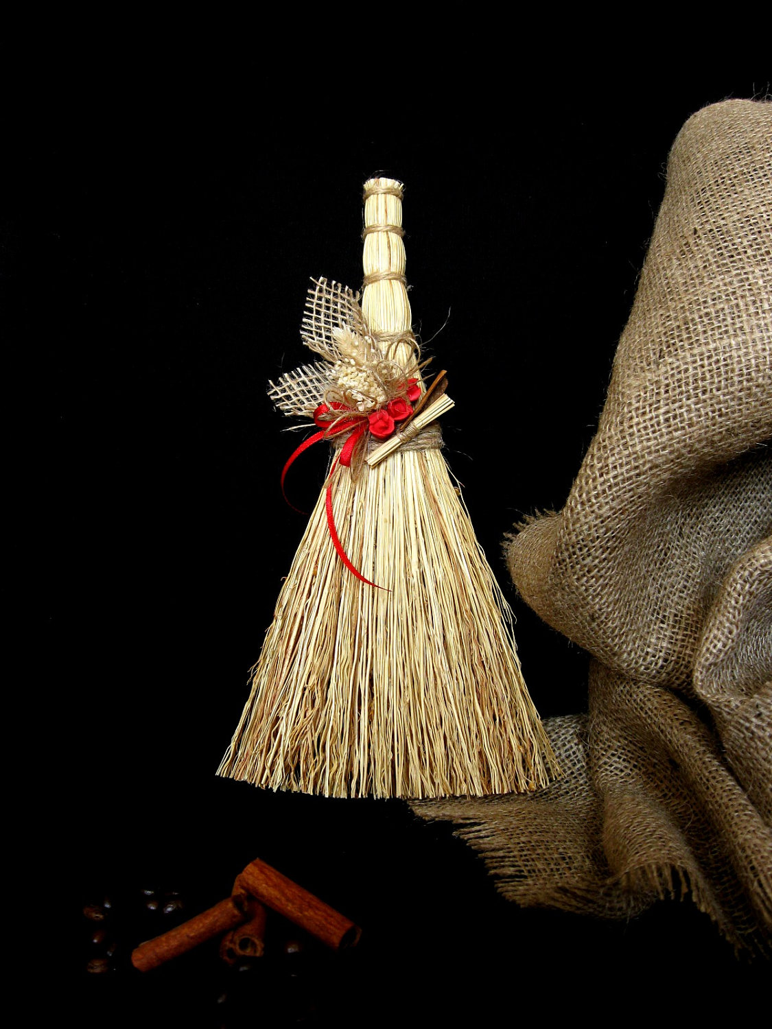 Rustic Wedding Broom Dried Flowers And Roses, Wedding Brooms, Jumping The Broom, Broom Ceremony, Wedding Favors, Wedding Jumping Broom