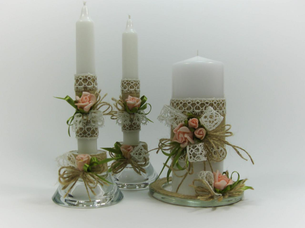 rustic wedding candles